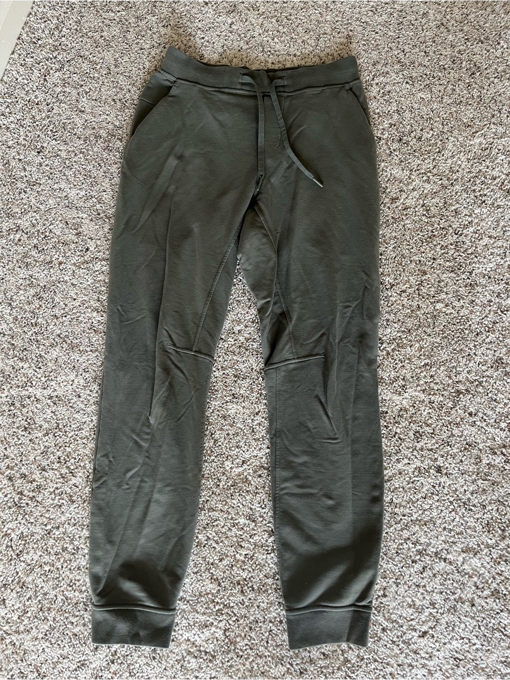 Lululemon Men's Olive Green Jogger Pants - Casual Drawstring Sweatpants